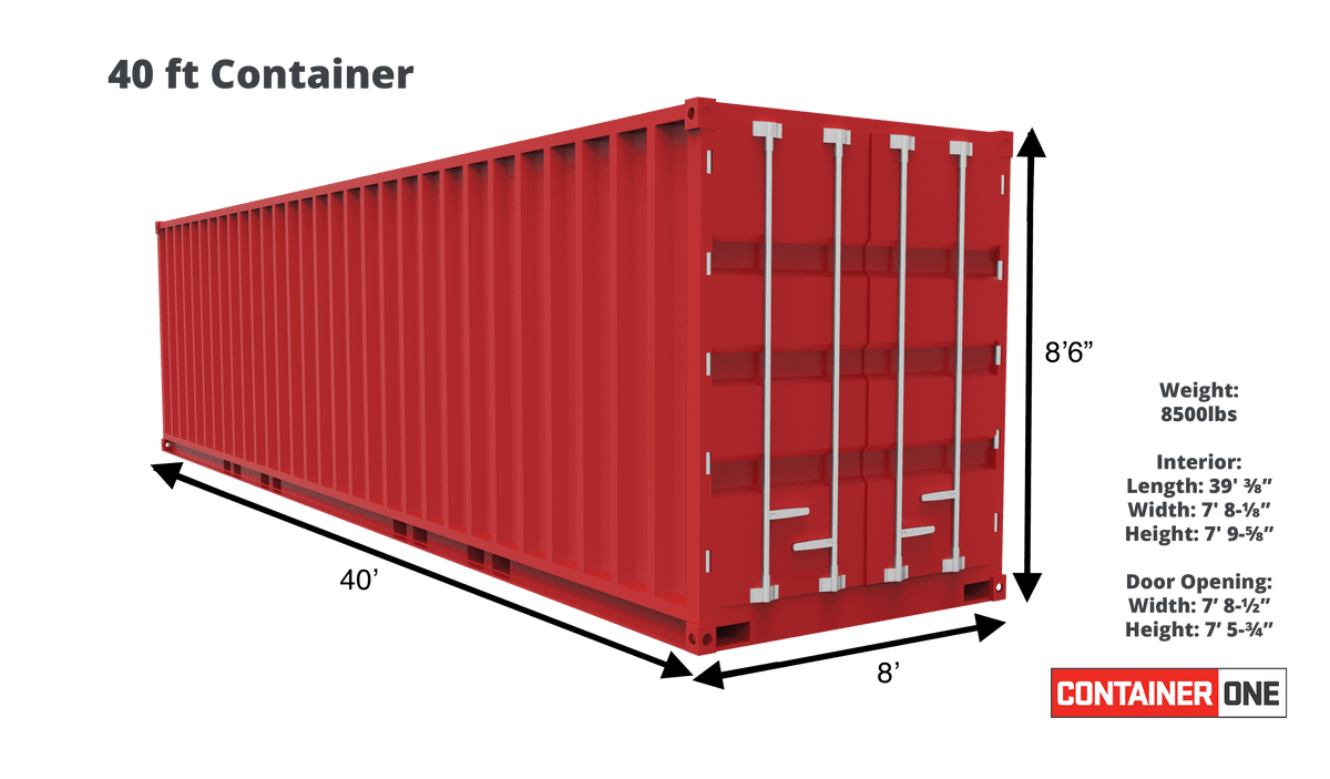 40FT Standard Wind and Water Tight (WWT) Shipping Container - Conex Depot
