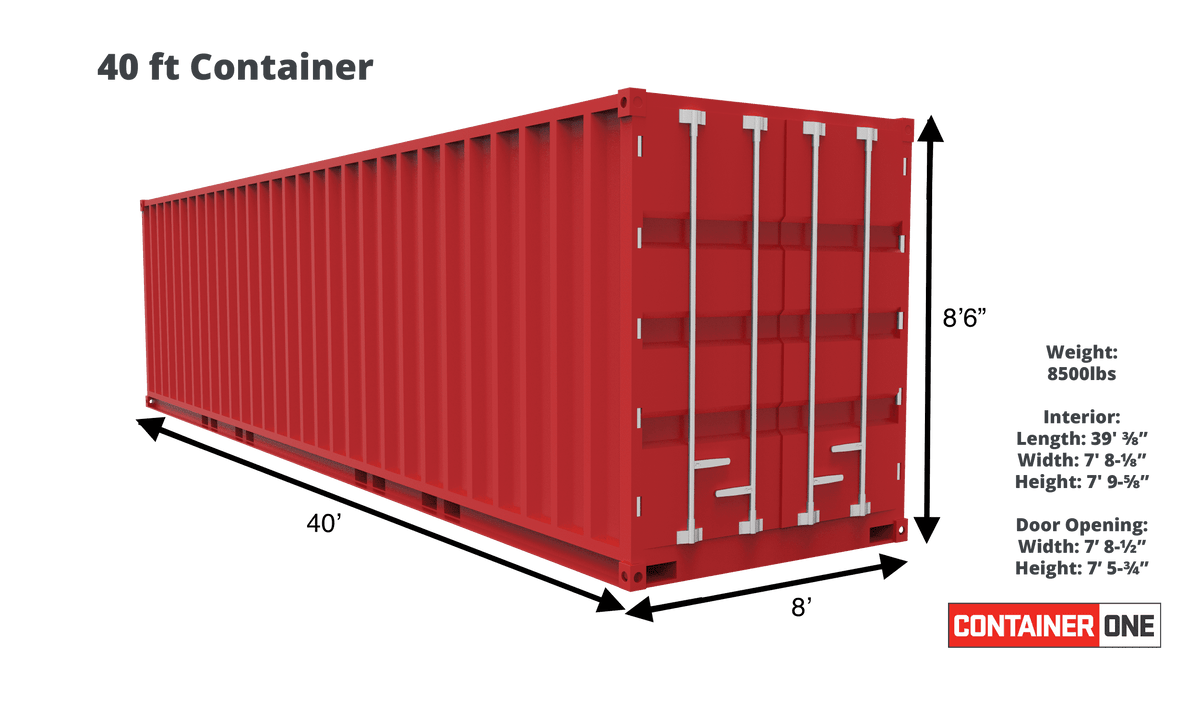 40 ft Shipping Container Standard Wind & Water Tight (40STWWT