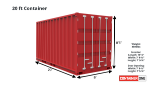 20 ft Standard 1 Trip (20ST1TRIP) Shipping Container Dimensions & Specifications