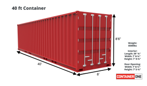 40 ft Standard As Is (40STASIS) Shipping Container Dimensions & Specifications